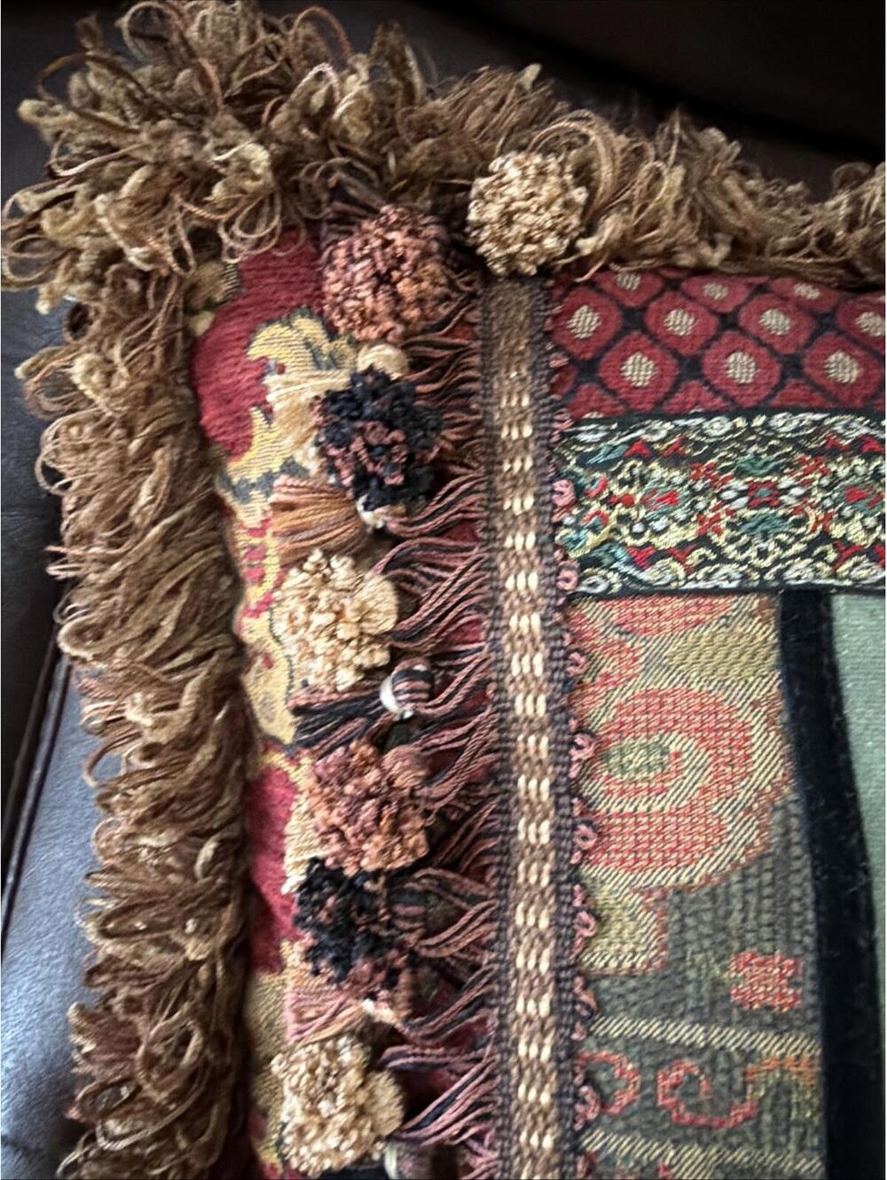 VTG Retablo Saint Joseph & Jesus Decorative Pillow Ornate Christian Unique - Picture 5 of 8